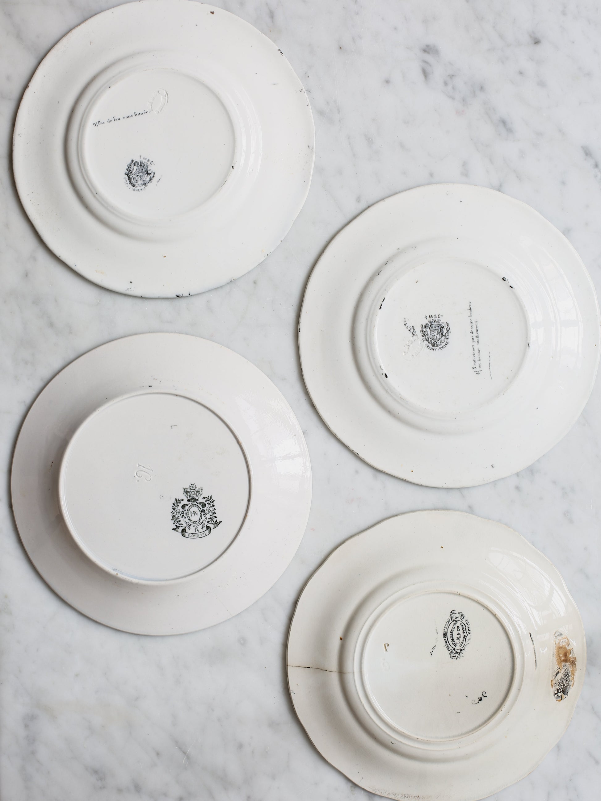 Set of Black & White Cheese Plates