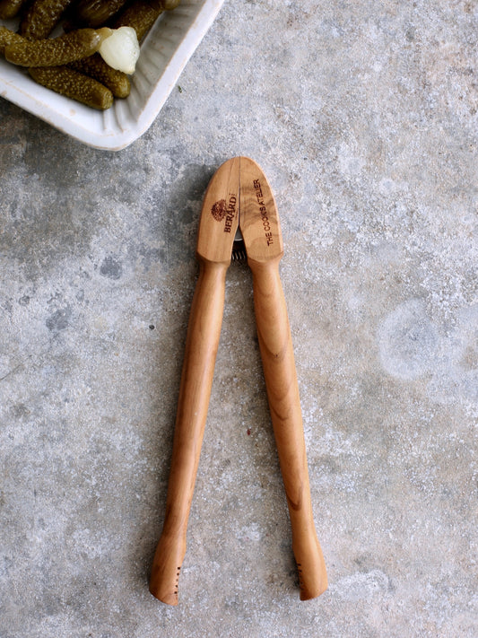 Cornichon Tongs in Olive Wood