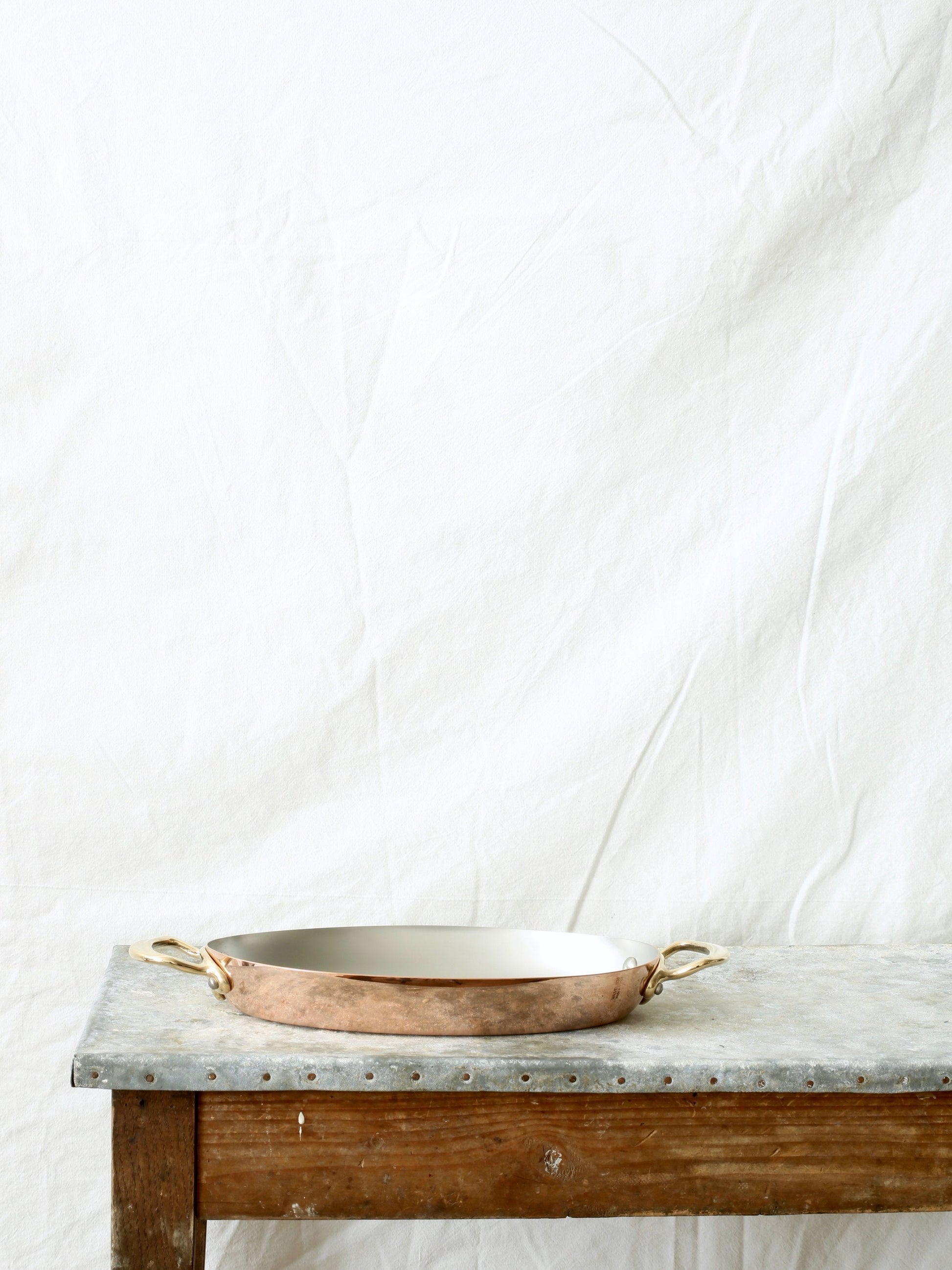 Copper Oval Gratin Pan - 30 cm