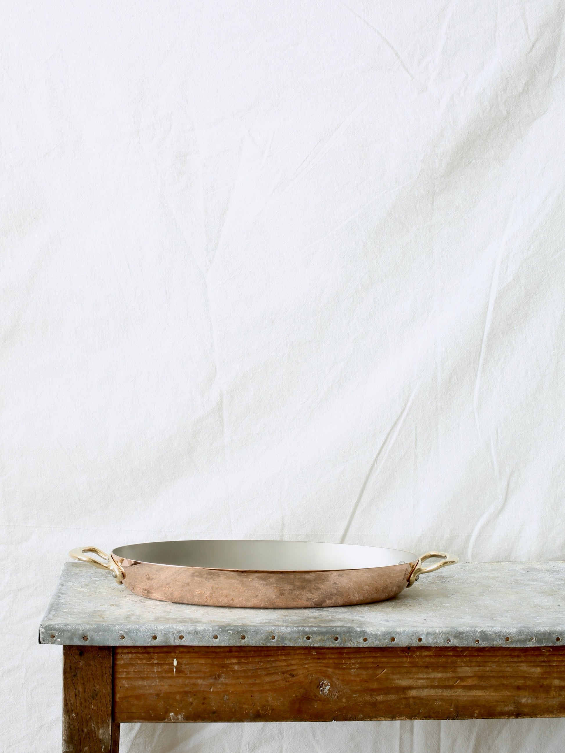 Copper Oval Gratin Pan - 35 cm