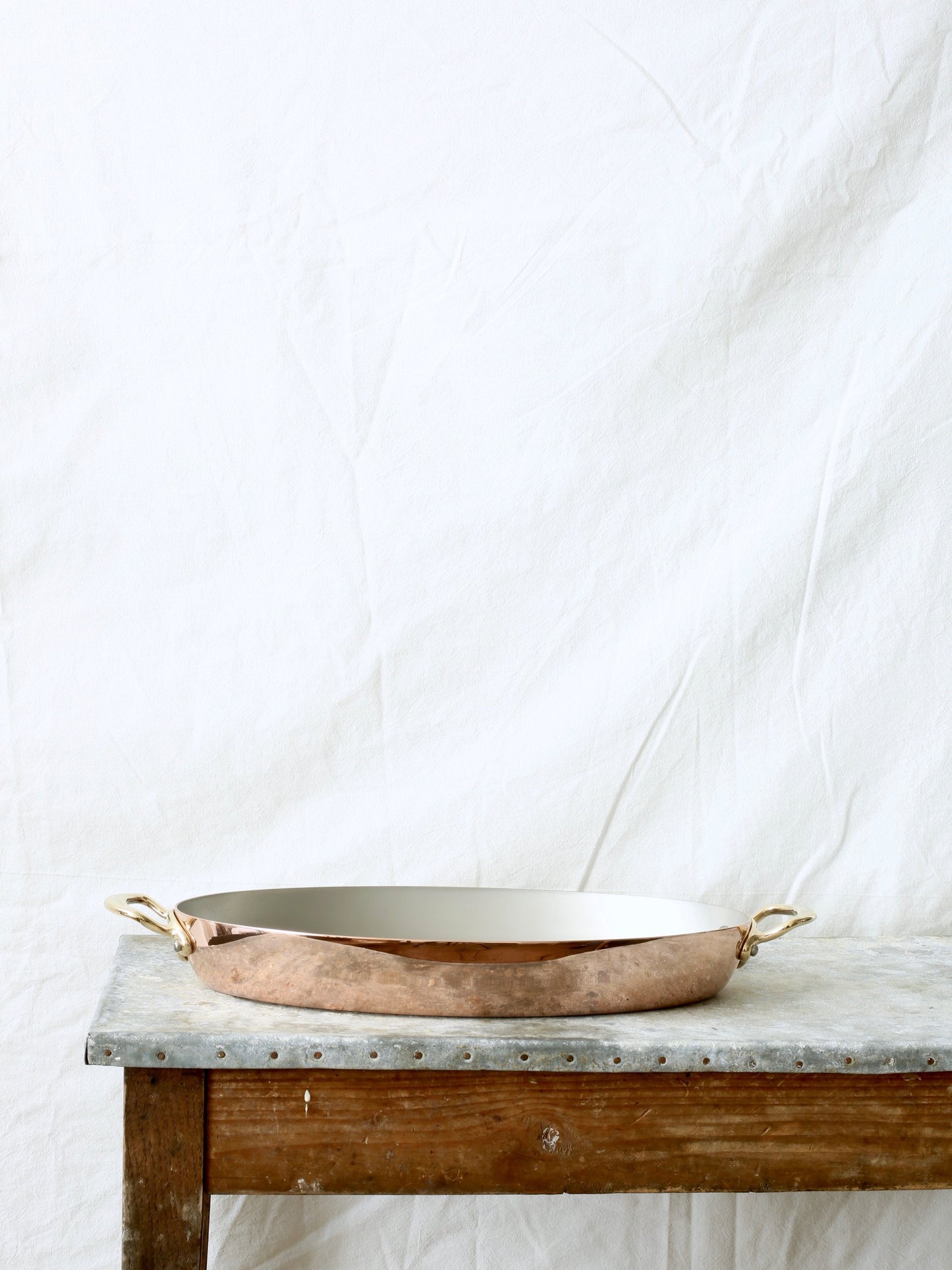 Copper Oval Gratin Pan - 40 cm