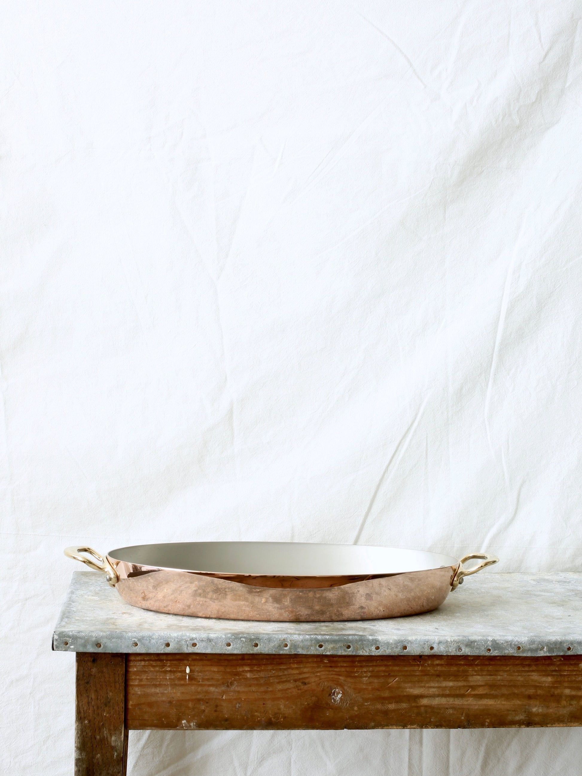 Copper Oval Gratin Pan - 40 cm